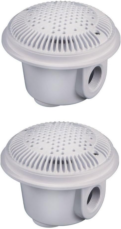 Hayward White Main Drains 2 Pack 1.5" Piping
